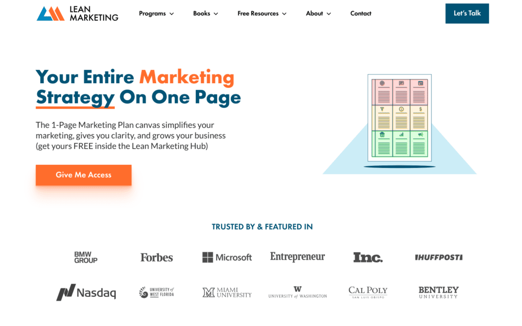 Lean Marketing Homepage